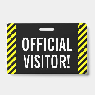 Eyecatching "OFFICIAL VISITOR!" Badge