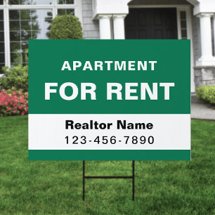 Eyecatching Real Estate Apartment for Rent Realtor Sign