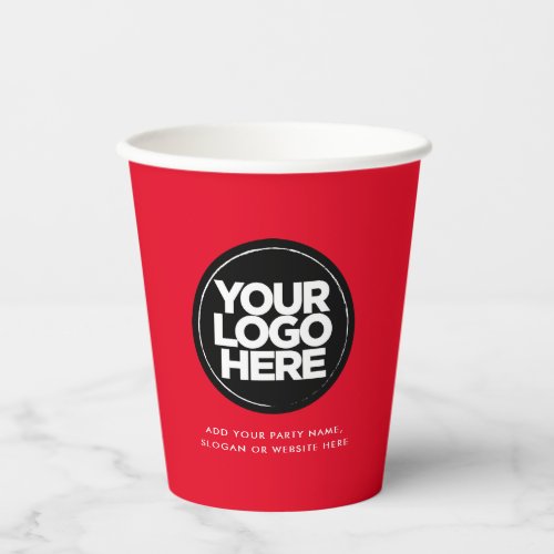 Eyecatching Red  Personalized Logo and Text Paper Cups