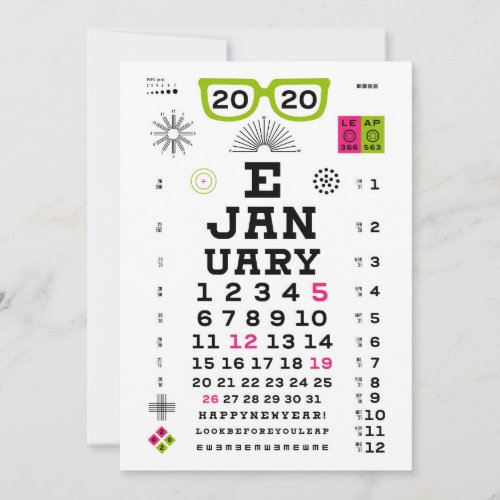 Eyechart 2020 New Years Card
