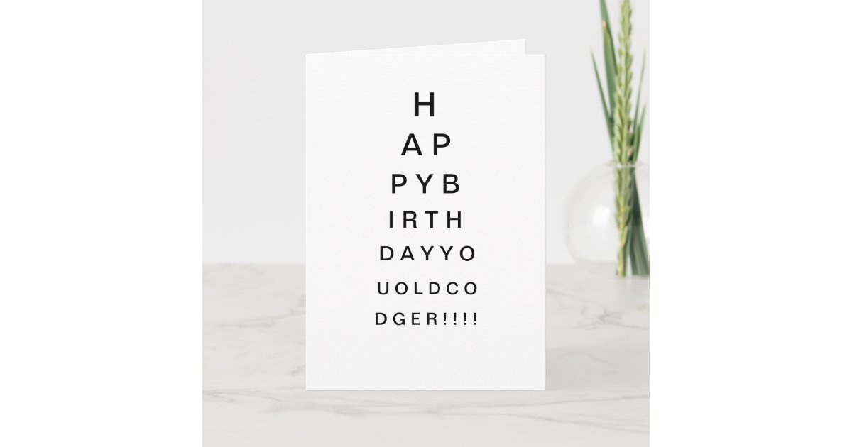 Eyechart Birthday Card | Zazzle
