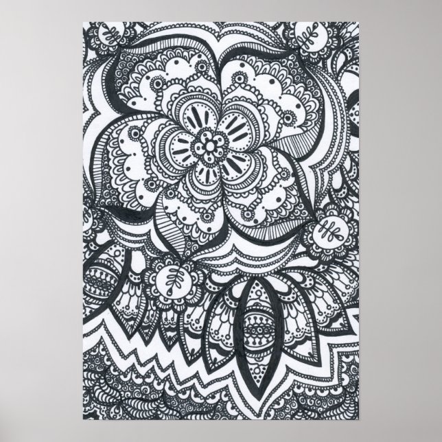 Eyed Flower Mandala Poster. Poster (Front)