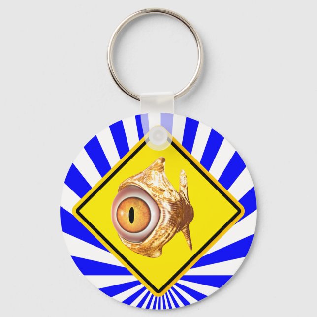eyefish warning sign keychain (Front)