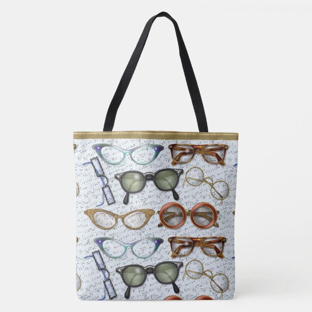 Eyeglass Fashion Pattern Tote Bag (Front)