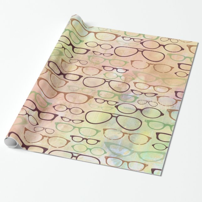 Eyeglass Frames Wrapping Paper (Unrolled)