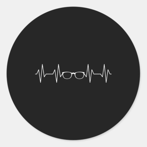 Eyeglass Hebeat Optician Eye Doctor Ophthalmology Classic Round Sticker