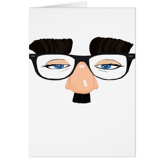 Eyeglasses and Face with Mustache Cards (Front)