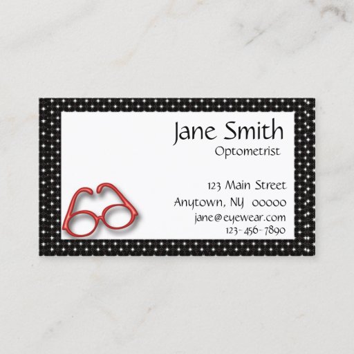Customizable Eyeglasses Business Card