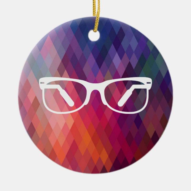 Eyeglasses Functions Pictograph Ceramic Ornament (Front)