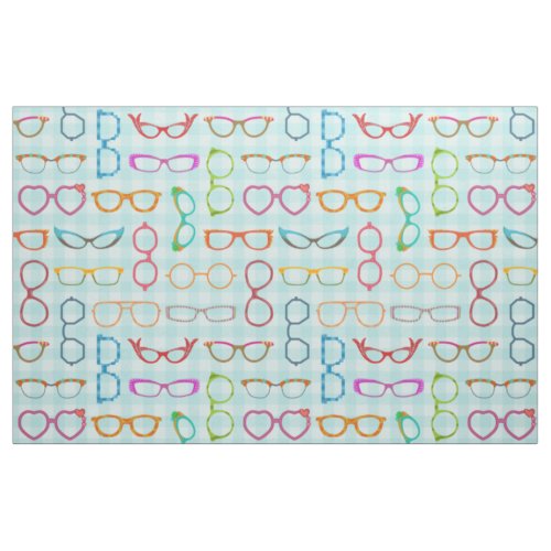 Eyeglasses Retro Modern Hipster with Blue Gingham Fabric