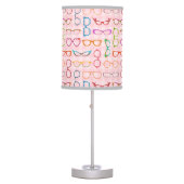 Eyeglasses Retro Modern Hipster with Pink Gingham Table Lamp (Front)