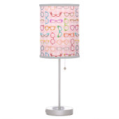 Eyeglasses Retro Modern Hipster with Pink Gingham Table Lamp (Left)