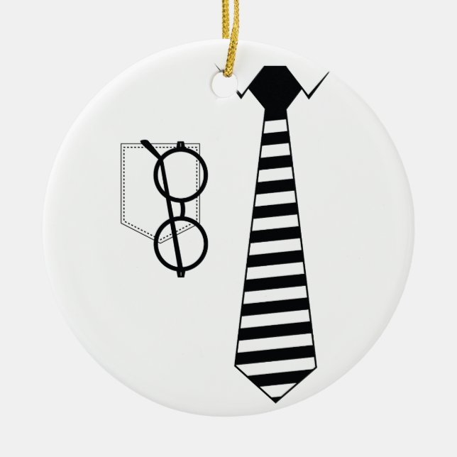 Eyeglasses Tie Ceramic Ornament (Front)