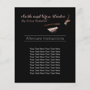 Eyelash & Brow Makeup Artist Aftercare Instruction Flyer