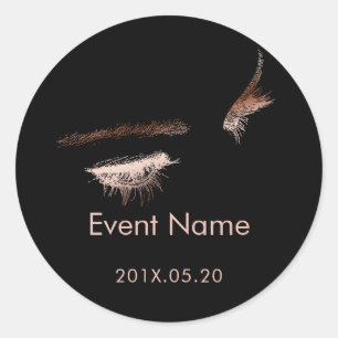 Eyelash & Brow Makeup Artist Beauty Salon Event Classic Round Sticker