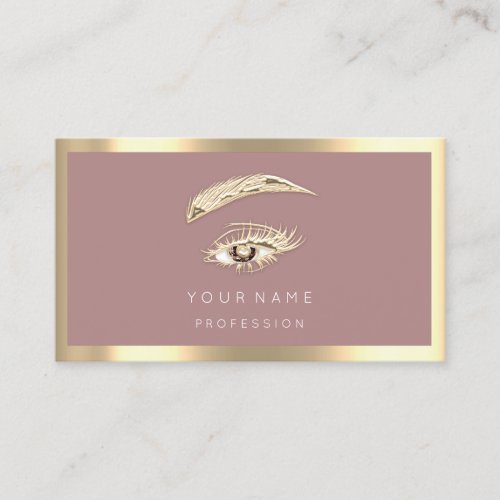 Eyelash Brow Makeup Logo Qr Code Rose Gold Framed Business Card