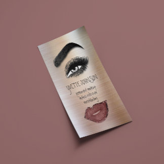 Eyelash Brow Makeup Logo QRCode Lip Rose Skin Business Card