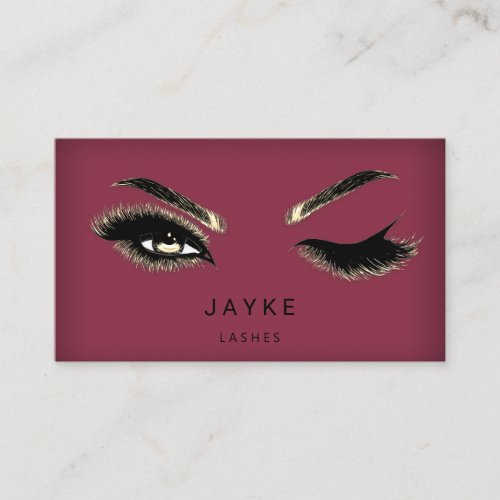 Eyelash Brow Microblade QR Logo Berry Business Card