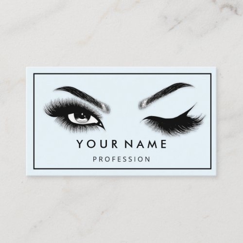  Eyelash Brows Microblade QR CODE Logo Blue Business Card