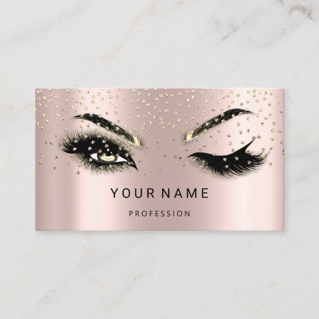 Eyelash Brows Microblade. QR CODE Logo Confetti  Business Card (Front)