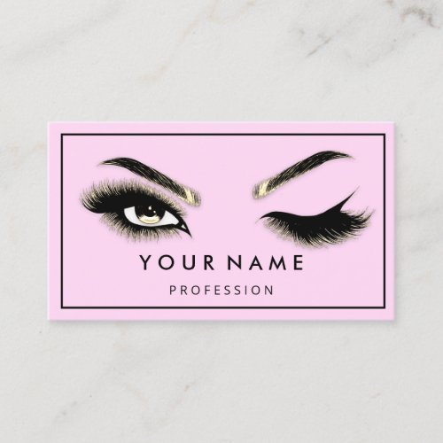  Eyelash Brows Microblade QR CODE Logo Pink Business Card