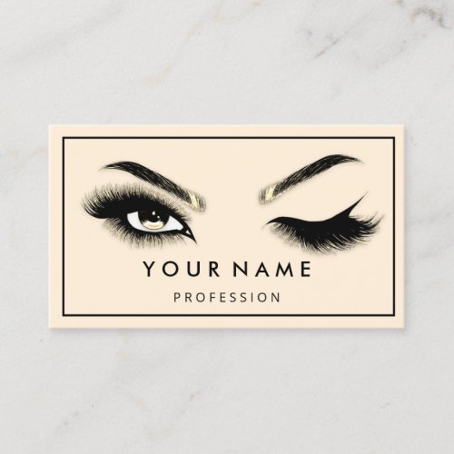  Eyelash Brows Microblade QR CODE Logo Yellow Business Card