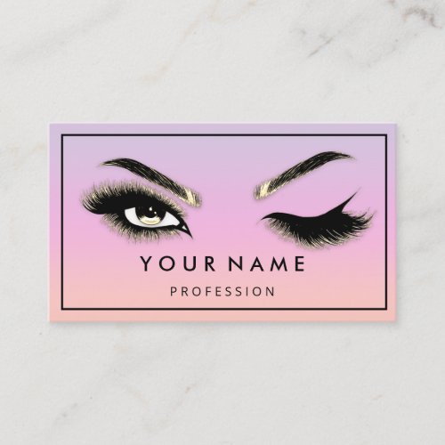  Eyelash Brows Microblade QR CODE Pink Logo  Business Card