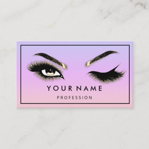  Eyelash Brows Microblade QR CODE Purple Logo Business Card