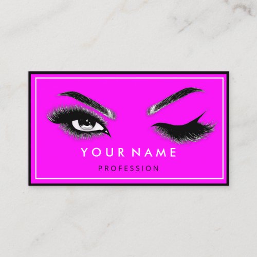  Eyelash Brows Microblade QRCODE Logo Pink Business Card