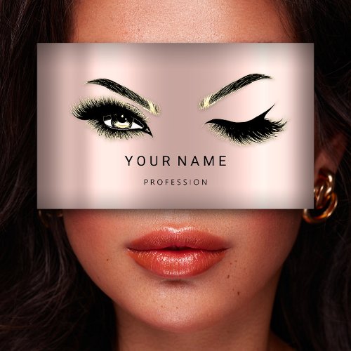 Eyelash Brows Microblade QRCODE Logo Rose Powder Business Card