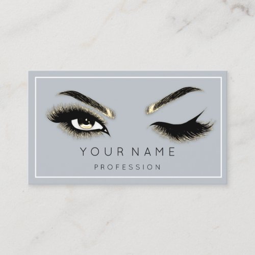  Eyelash Brows Microblade QRCODE Smoky Blue Frame Business Card