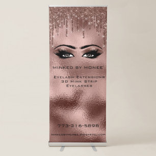 EyeLash Brows Minke Rose Skinny1 Retractable Banner