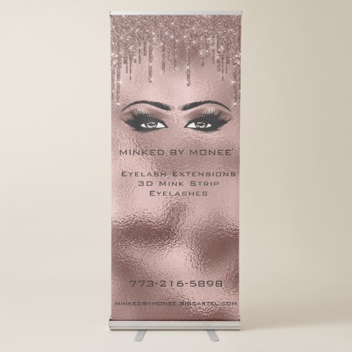 EyeLash Brows Minke Rose Skinny1 Retractable Banner