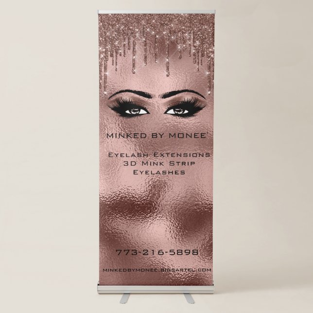 EyeLash Brows Minke Rose Skinny1 Retractable Banner (Front)