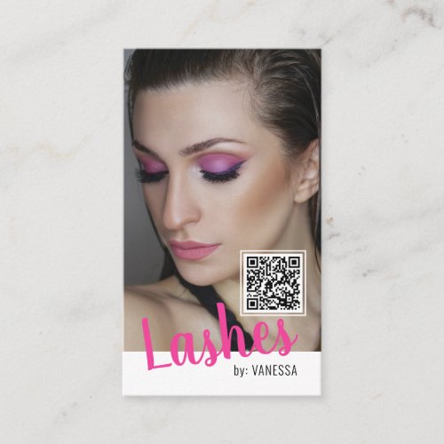 Eyelash business cards with QR code and photos