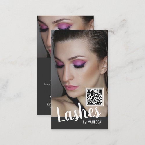 Eyelash business cards with QR code and photos