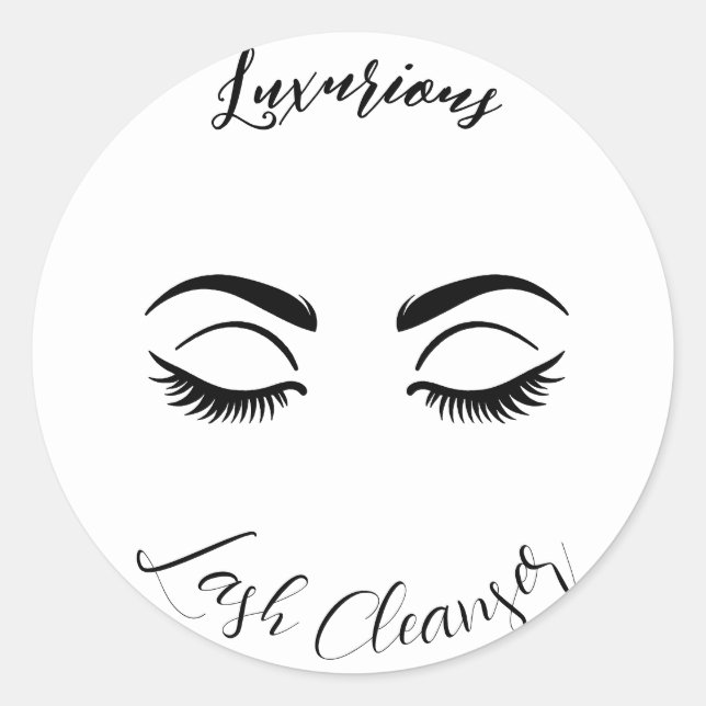 Eyelash Cleanser Lashes Lash Extensions Bottle Classic Round Sticker (Front)