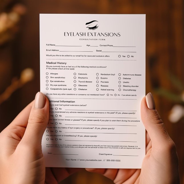 Eyelash Client Record Waiver Consultation From Flyer (Creator Uploaded)