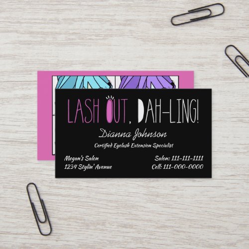 Eyelash Divas Lash Out Dah_ling Business Card