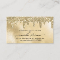 Eyelash Extension Aftercare Instruction Glitter Business Card