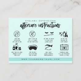 Eyelash Extension Aftercare Instructions Lash Logo Business Card