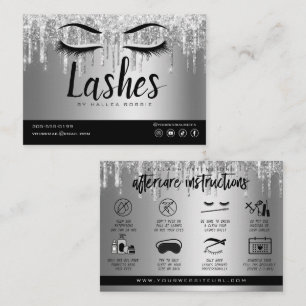 Eyelash Extension Aftercare Instructions Lash Logo Business Card