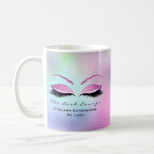 Eyelash Extension Beauty Studio Pink Blue Ombre Coffee Mug