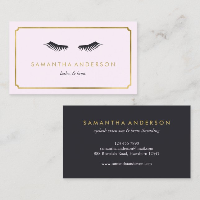 Eyelash Extension, brow, beautician business cards (Front/Back)