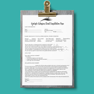 Eyelash Extension Consent Form Modern White Letterhead