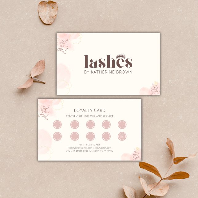 Eyelash Extension Elegant Branding Lash Artist Loyalty Card (Eyelash Extension Elegant Branding Lash Artist Discount for 10th visit Loyalty Card)