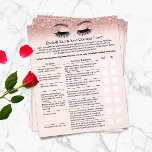 Eyelash Extension Liability Waiver Blush Rose Gold Flyer<br><div class="desc">Eyelash Extension Liability Waiver & Release Form Blush Rose Gold Glitter Flyers.</div>