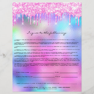 Eyelash Extension Liability Waiver Bright Pink Flyer