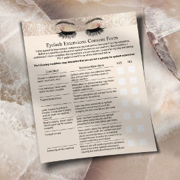 Eyelash Extension Liability Waiver Form Cream Flyer