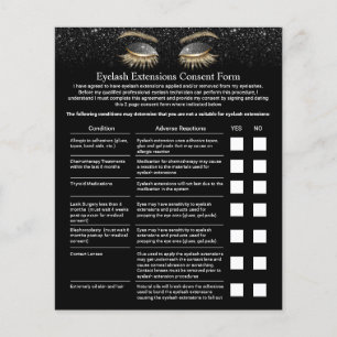 Eyelash Extension Liability Waiver Modern Black Flyer